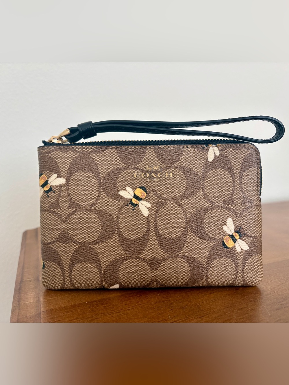 Coach bee print wristlet